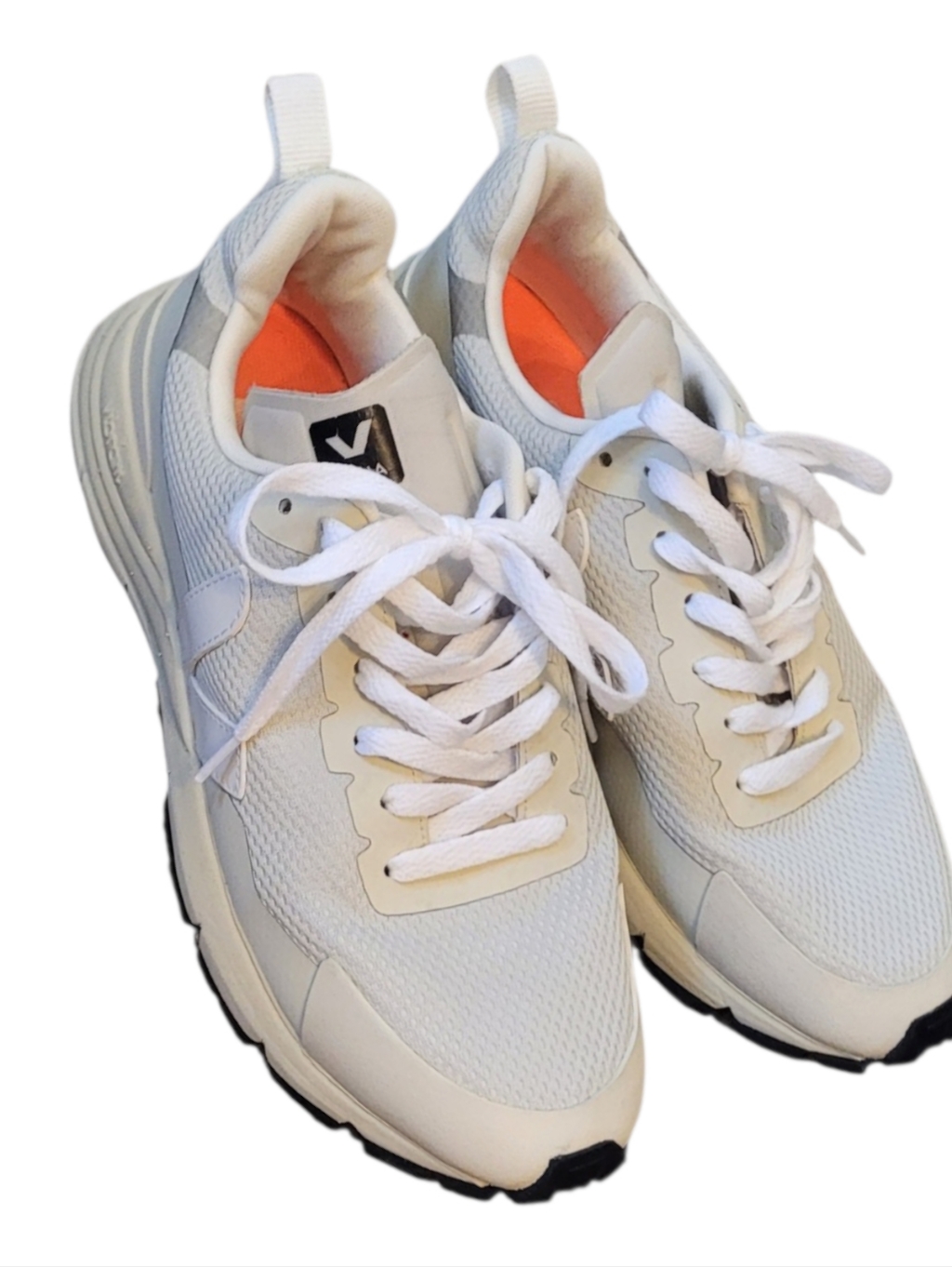 Veja White Sneakers With Orange Lining Women’s Lace-Up